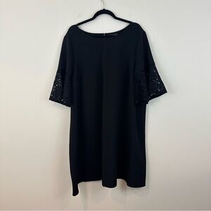 Lane Bryant Black Lace Bell Sleeve Shift Dress Size 22/24 Plus NWOT